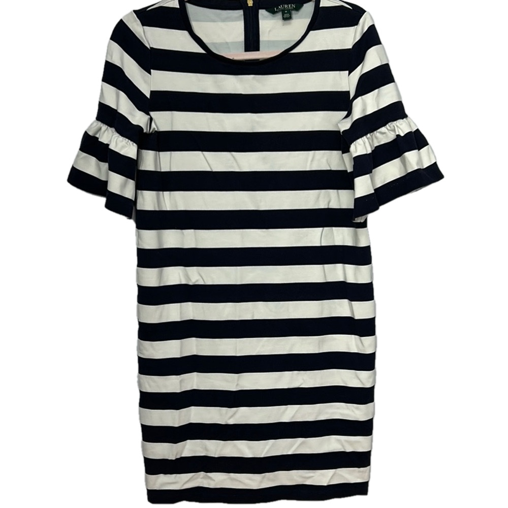 Ralph Lauren Navy White Sheath Dress